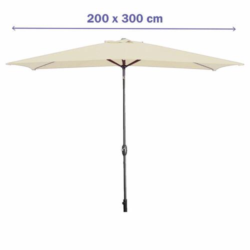 Marbueno Parasoller Stål 8 Stænger 200x300 cm Polyester Beige Have, Pool, Terrasse 10493