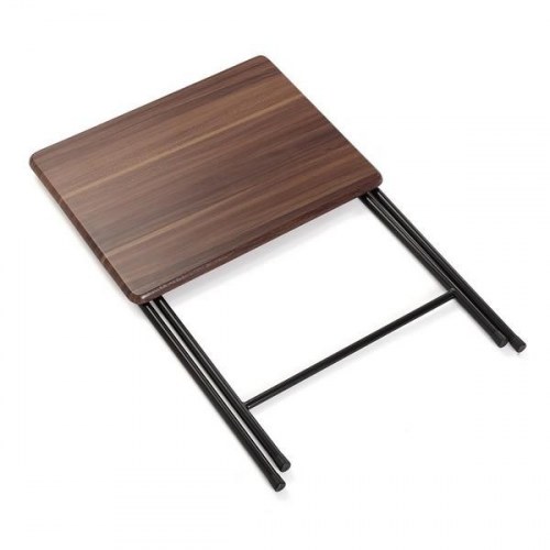 Versa sammenklappeligt sidebord i metal og MDF, mørkebrun (37,5 × 65,5 × 47,5 cm)