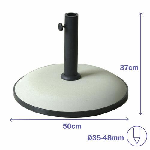 Marbueno Base Parasoll Rund Cement 50x37 cm 25KG Hvid Have, Pool, Terrasse 10453