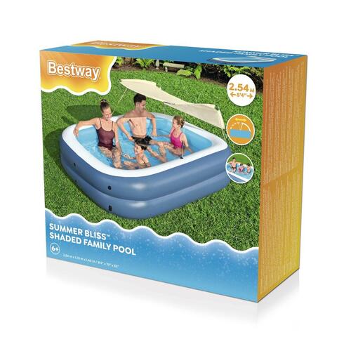 Bestway Oppustelig Pool 2 Kamre Rektangulær med Telt 254x178x140 cm +6 År 54449