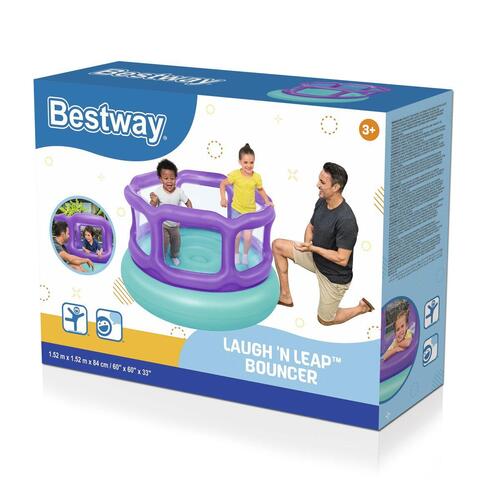 Bestway Oppustelig Hoppeborg med Bolde 152x152x84 cm +3 År Indendørs og Have 52646