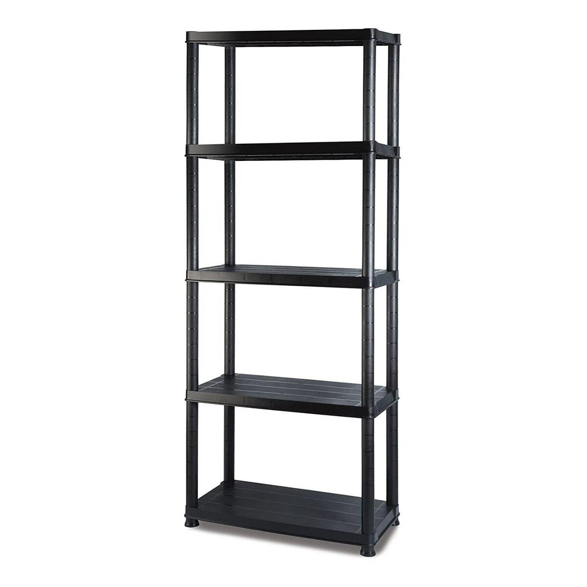 Marbueno reolsystem - hylde med 5 etager, plast, sort 61×31×171 cm