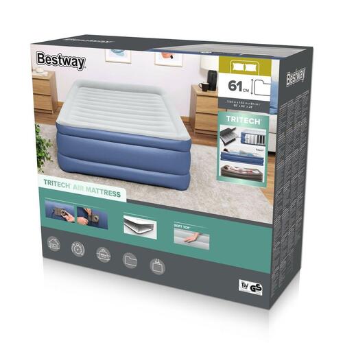Bestway Dobbelt Luftmadras med Motor 203x152x61 cm Oppustelig Camping 67690