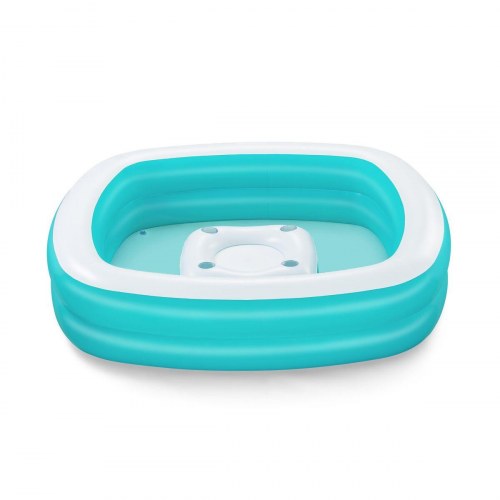 Bestway oppustelig børnepool med flydende bord, 218 × 218 × 48 cm, firkantet