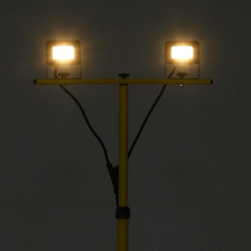 LED-projektør med stativ - 2×10 W, varm hvid