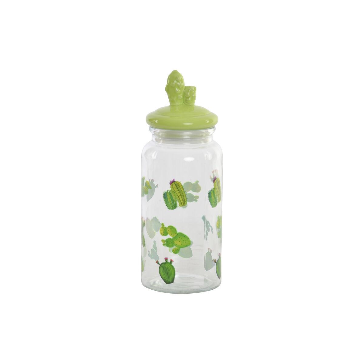 Køkkenbeholder i keramik/glas - Kaktus Boho, 1.400 ml (10,5 × 28 cm)