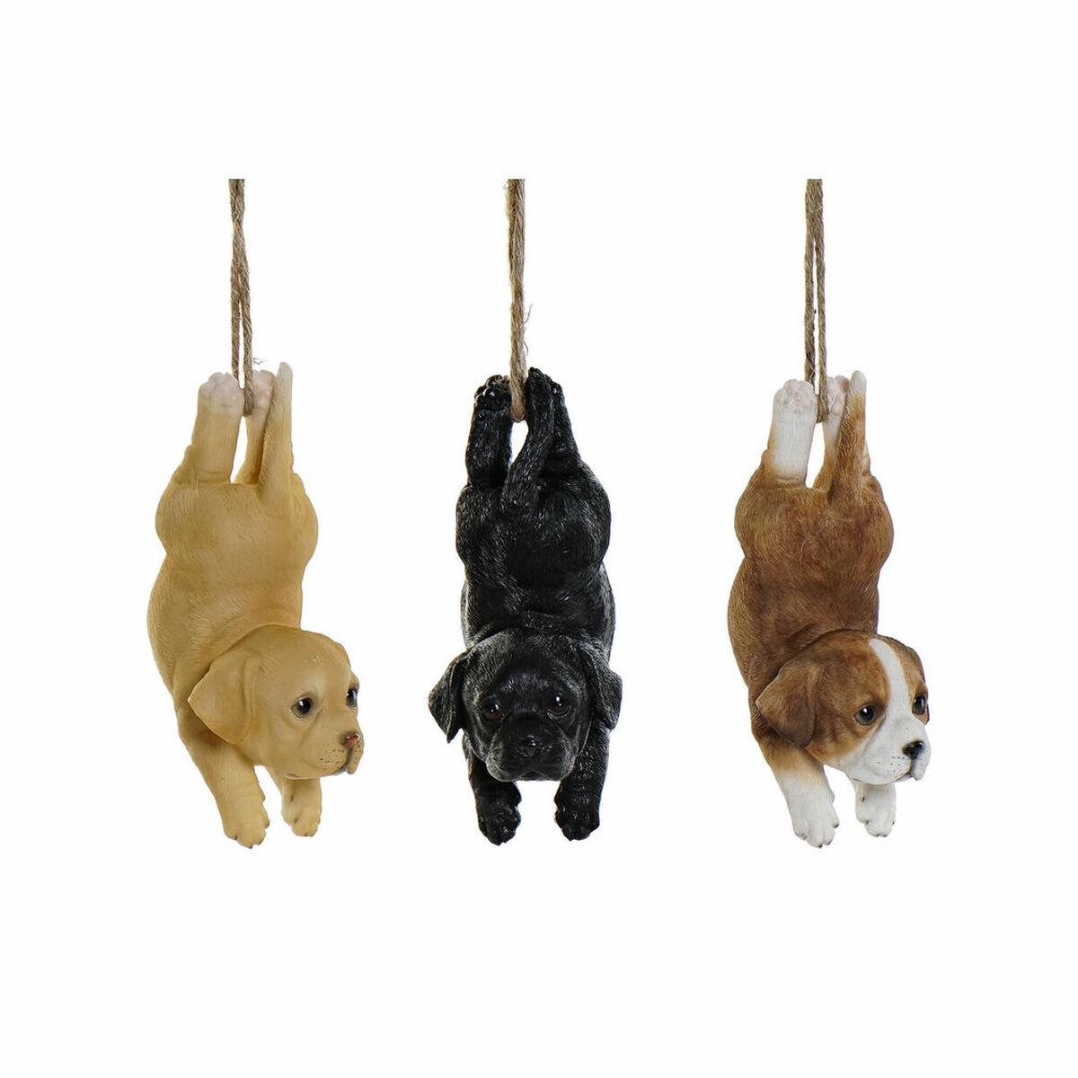 Dekorative hundefigurer i harpiks - sæt med 3 (9 × 10,5 × 20 cm)