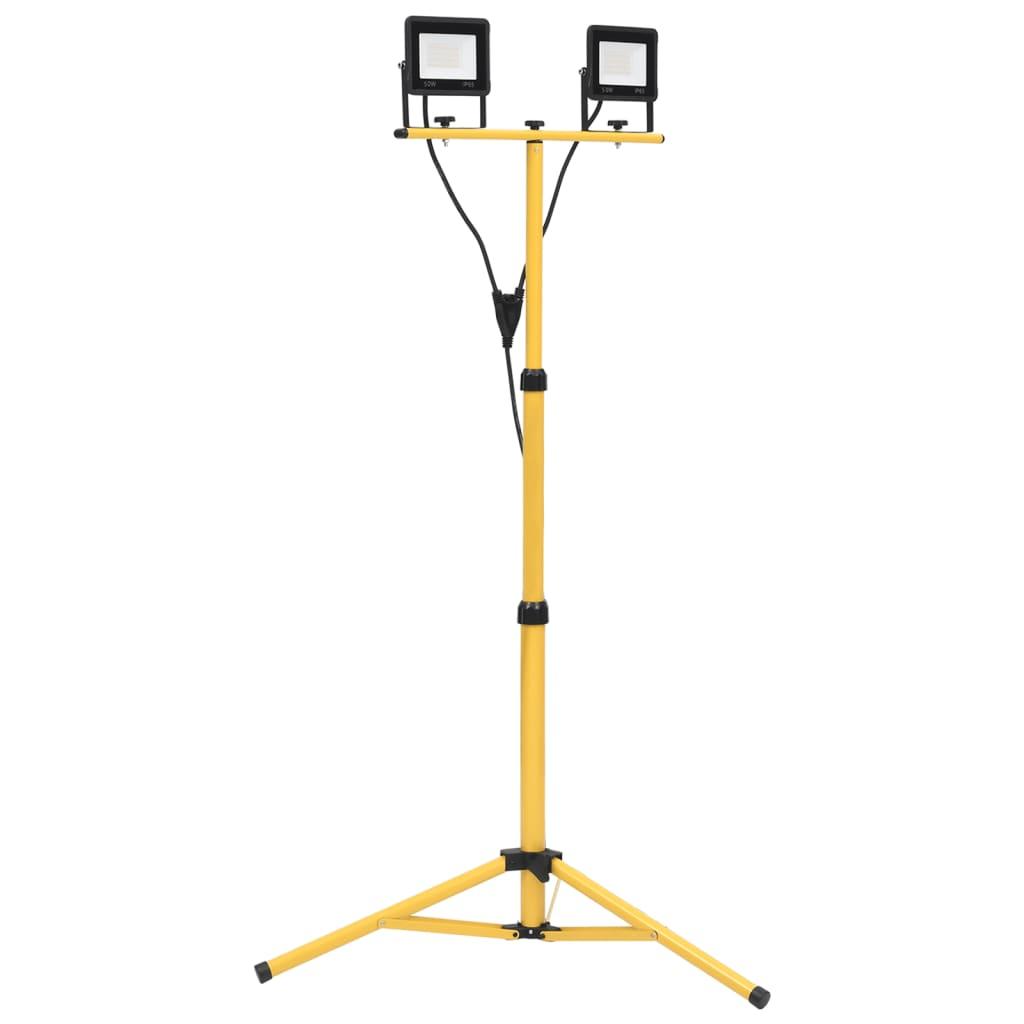 Led-Projektør Med Stativ 2X50 W Varm Hvid