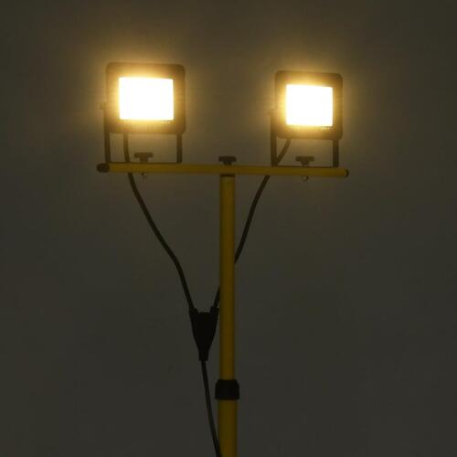 LED-projektør med stativ 2x30 W varm hvid