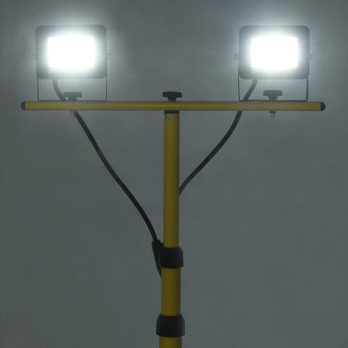 LED-projektør med stativ 2x30 W kold hvid