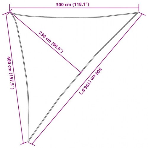 Solsejl trekantet 3×4×5 m - HDPE 160 g/m², orange