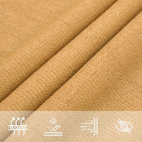 Solsejl trekantet 3×4×4 m - HDPE 160 g/m², sandfarvet