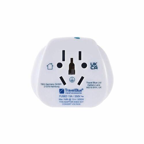 Travel Blue universal rejsestikadapter - UK (TB-904), hvid