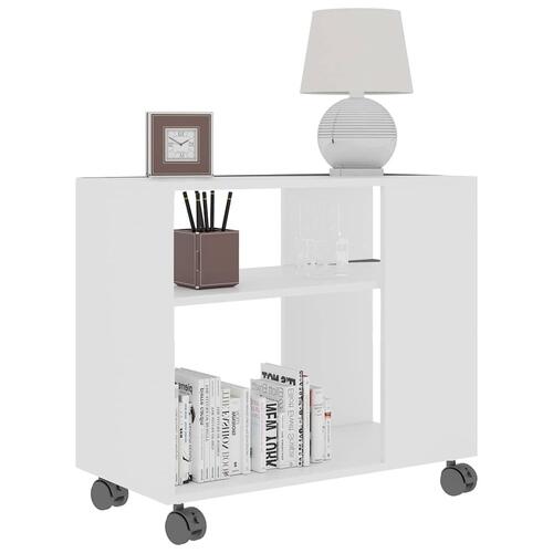 Sidebord 70x35x55 cm konstrueret træ hvid