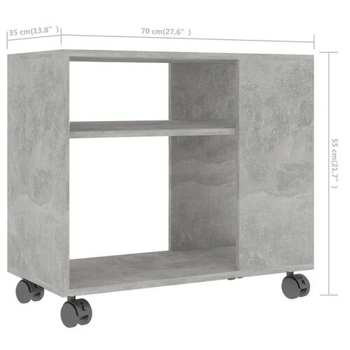 Sidebord 70x35x55 cm konstrueret træ betongrå