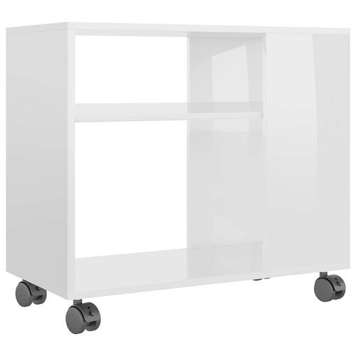 Sidebord 70x35x55 cm konstrueret træ hvid højglans