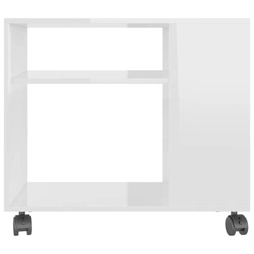 Sidebord 70x35x55 cm konstrueret træ hvid højglans