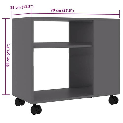 Sidebord 70x35x55 cm konstrueret træ grå