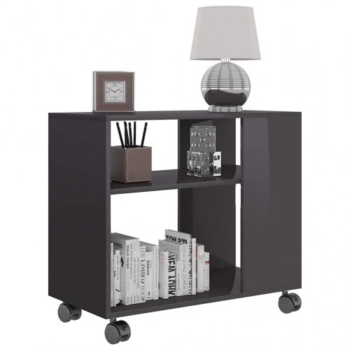 Sidebord 70x35x55 cm konstrueret træ grå højglans