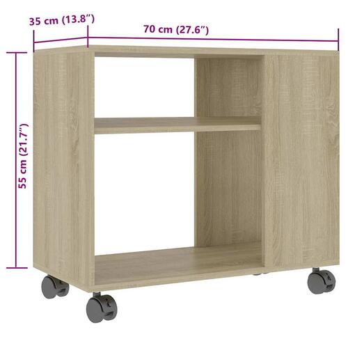 Sidebord 70x35x55 cm konstrueret træ sonoma-egetræsfarvet