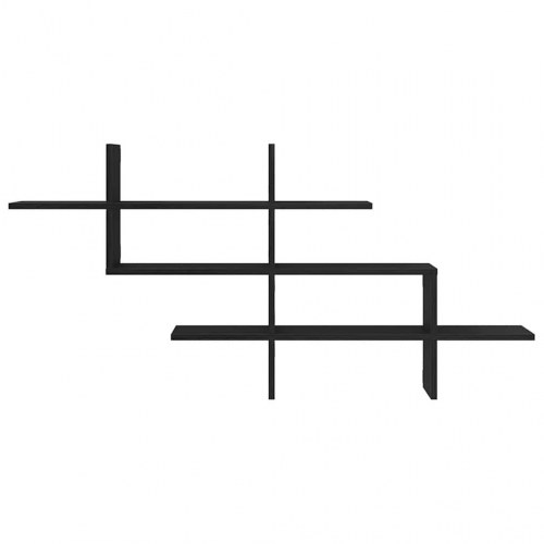 Væghylde 124,5x18x60,5 cm konstrueret træ sort egetræsfarve