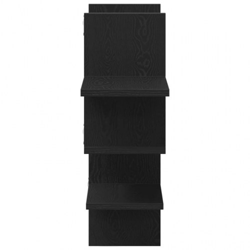 Væghylde 124,5x18x60,5 cm konstrueret træ sort egetræsfarve