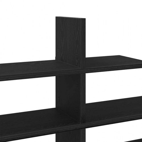Væghylde 124,5x18x60,5 cm konstrueret træ sort egetræsfarve