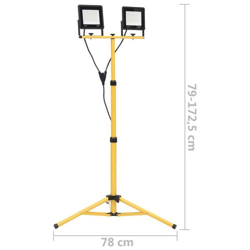 LED-projektør med stativ 2x50 W kold hvid