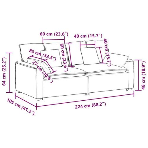 Modulsofa med hynder beige