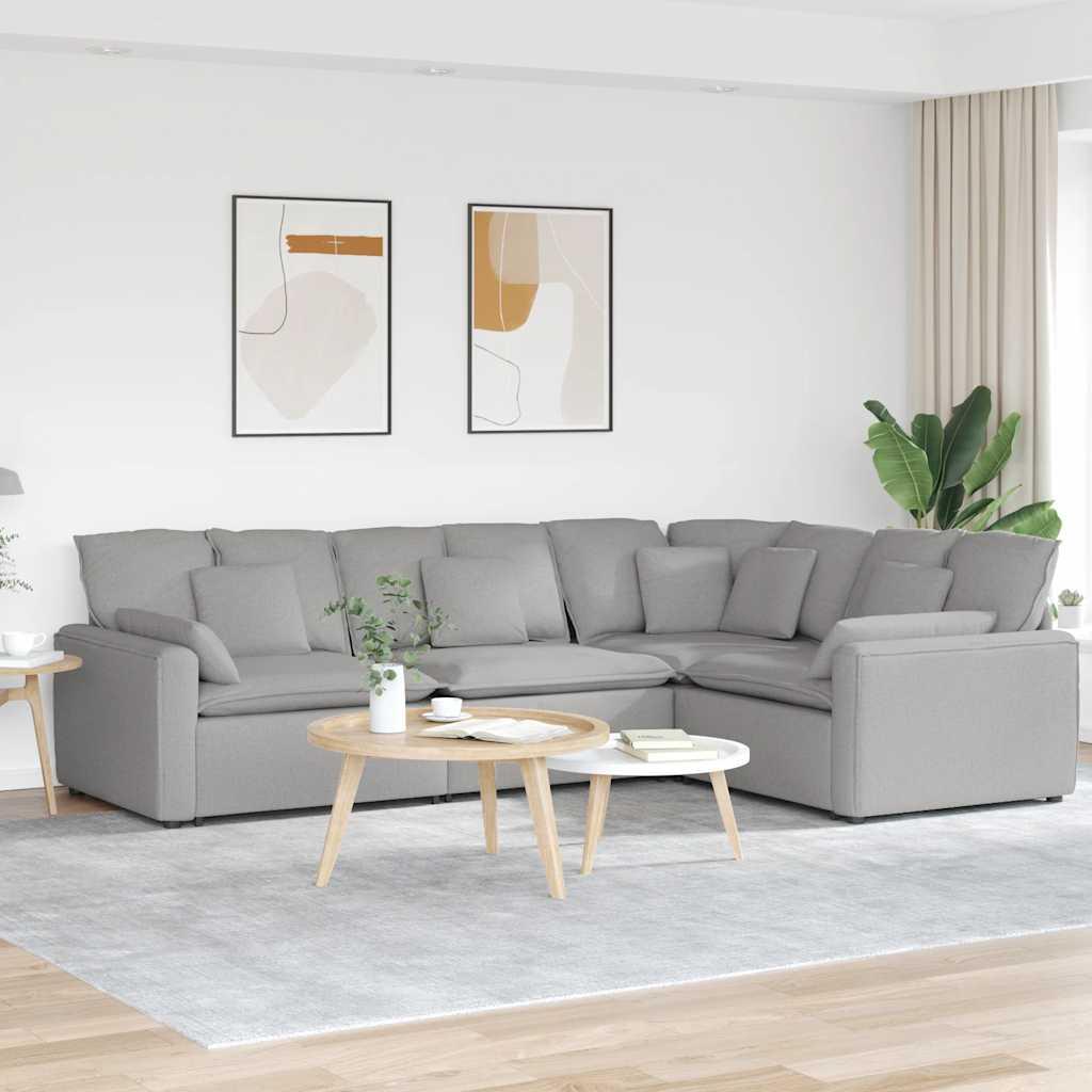 Modulsofa med hynder stof skygrå
