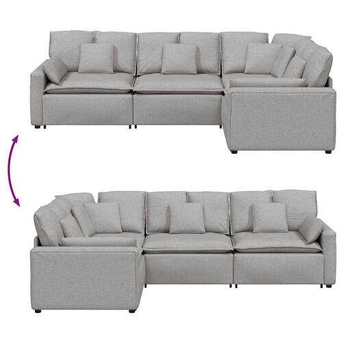 Modulsofa med hynder stof skygrå