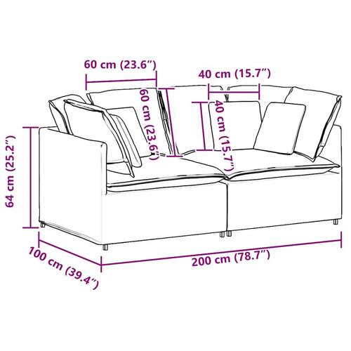Modulsofa med hynder stof skygrå