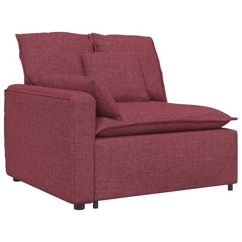Modulsofa med hynder stof vinrød