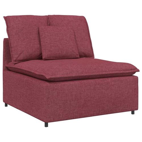 Modulsofa med hynder stof vinrød