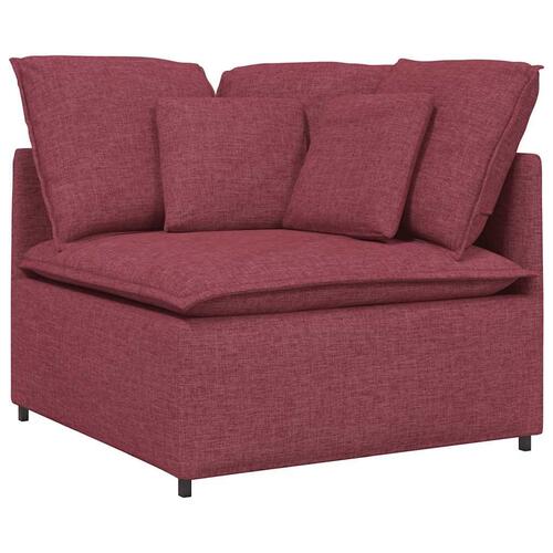 Modulsofa med hynder stof vinrød
