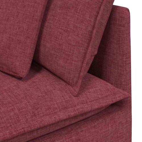 Modulsofa med hynder stof vinrød