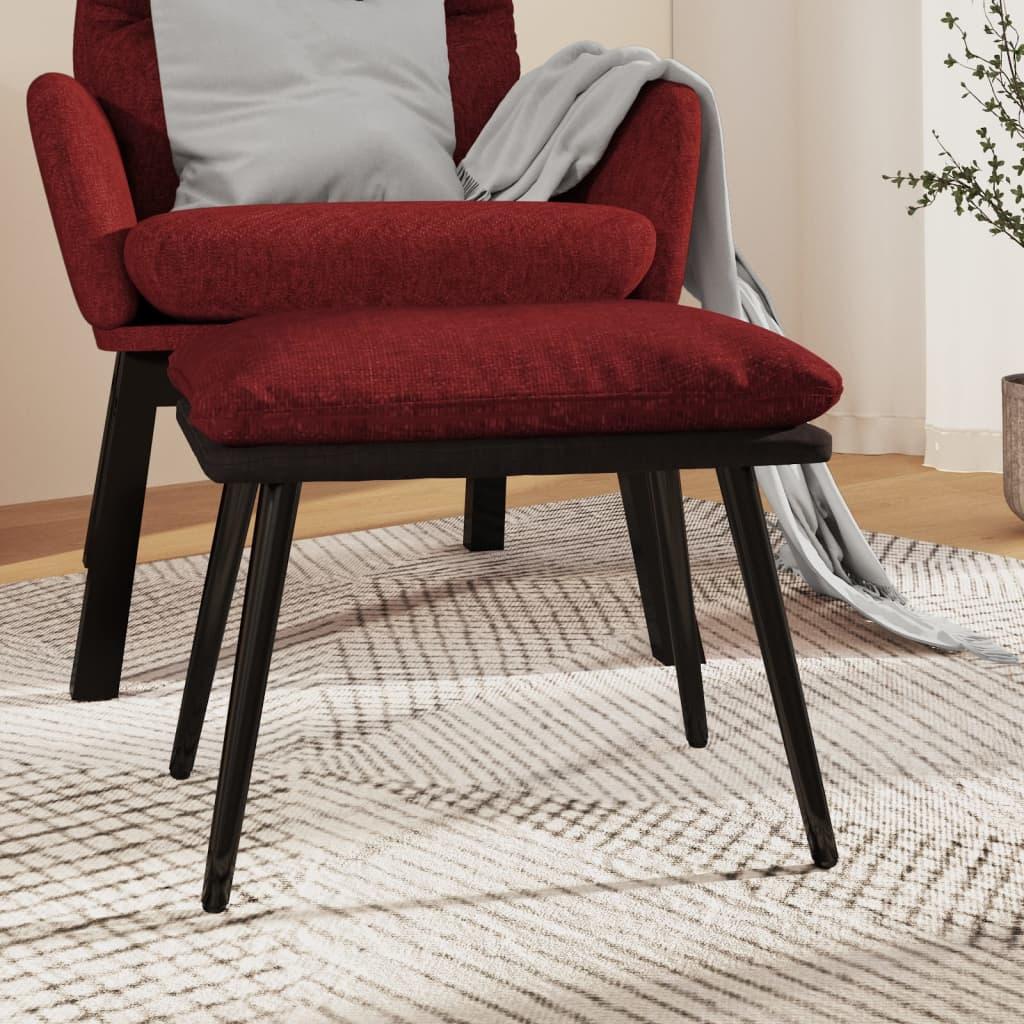 Fodskammel i stof og kunstlæder - 45 × 29,5 × 35 cm, vinrød