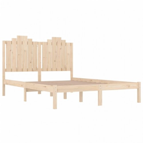 Sengeramme 140 x 190 cm i massivt fyrretræ - med hovedgærde