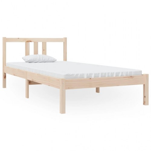 Sengeramme i ubehandlet massivt fyrretræ 90 x 190 cm