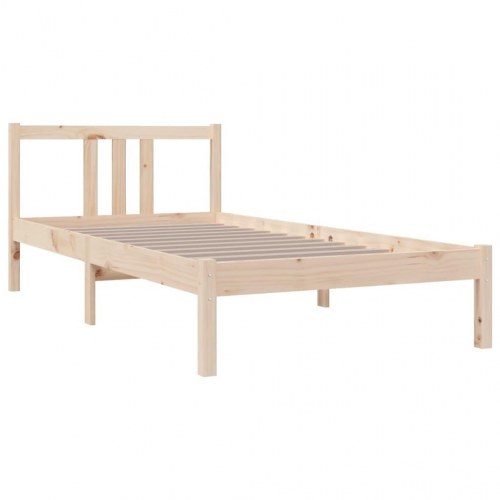 Sengeramme i ubehandlet massivt fyrretræ 90 x 190 cm