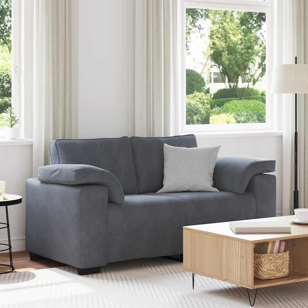 3-Personers Sofa Fløjl - 120 cm / Mørkegrå