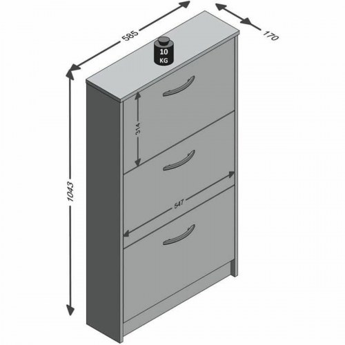 Skostativ FMD Hvid 58,5 x 104,5 x 17 cm