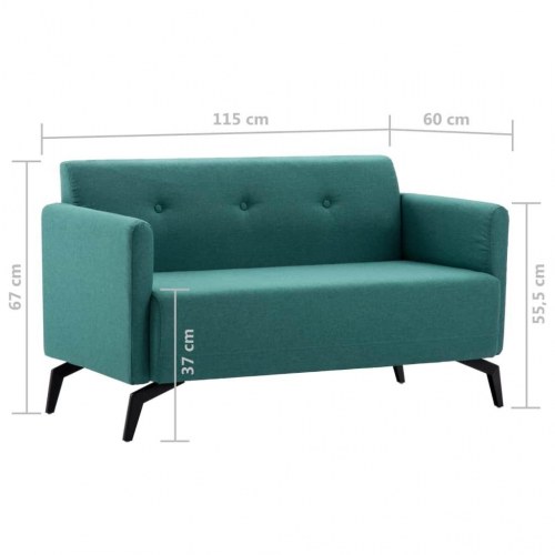 2-personers sofa 115x60x67 cm stofbetræk grøn