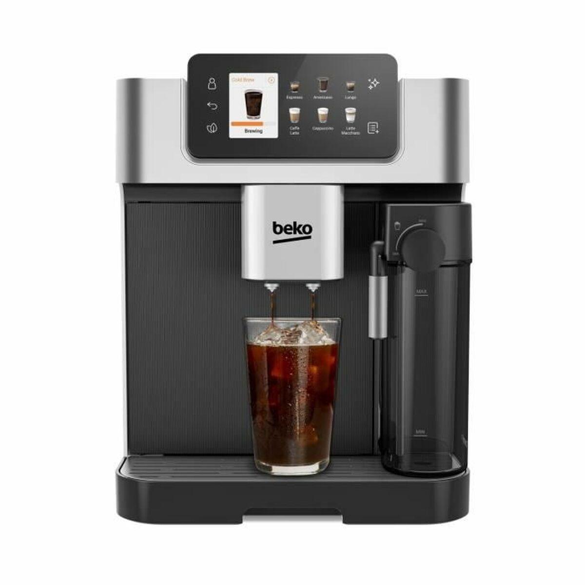 Superautomatisk Kaffemaskine Beko Ceg7348x Sort Grå Sølvfarvet