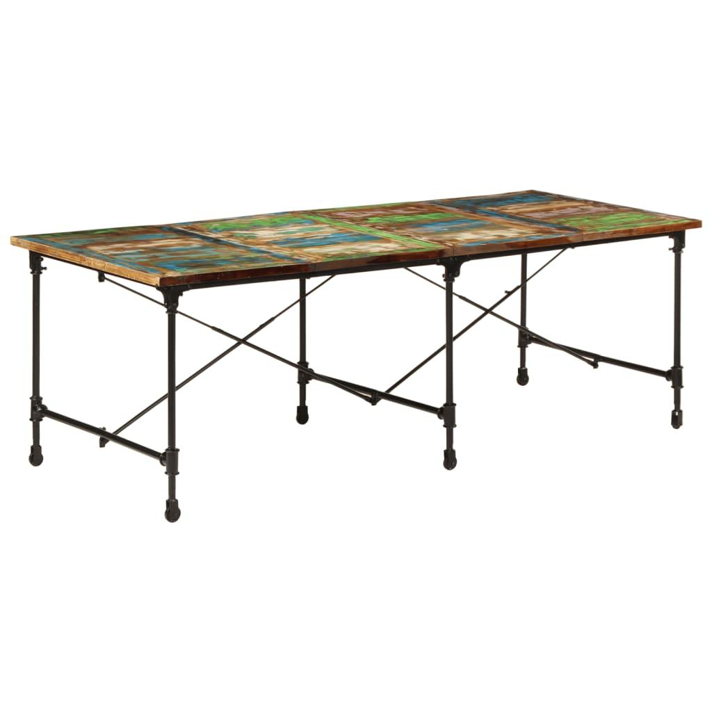Spisebord 220 × 90 × 77 cm i massivt genbrugstræ - industrielt design