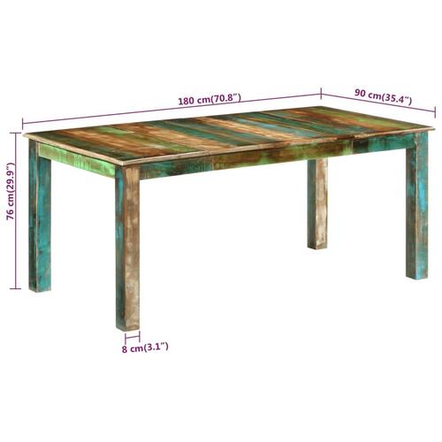 Spisebord 180x90x76 cm massivt genbrugstræ