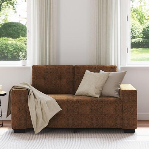 Brun Stof, Træ Medium Holdbar Loveseat Sofa Rektangulær