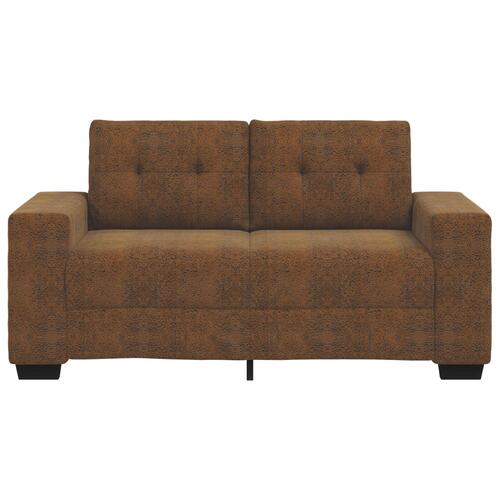 Brun Stof, Træ Medium Holdbar Loveseat Sofa Rektangulær
