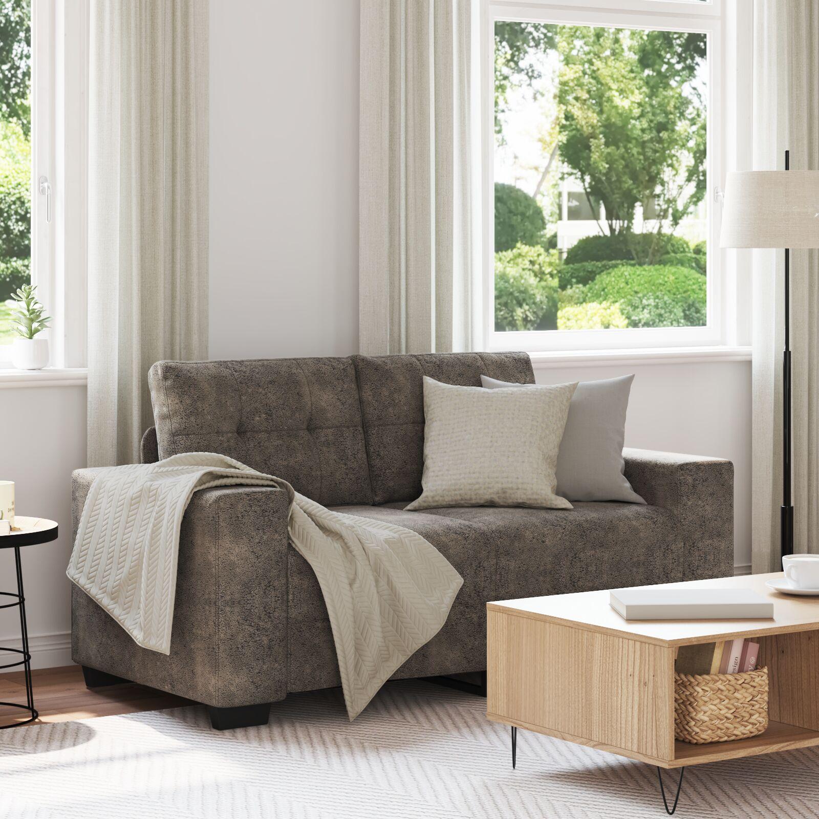 Sædesofa Mørkegrå 120 cm i Kunstlæder