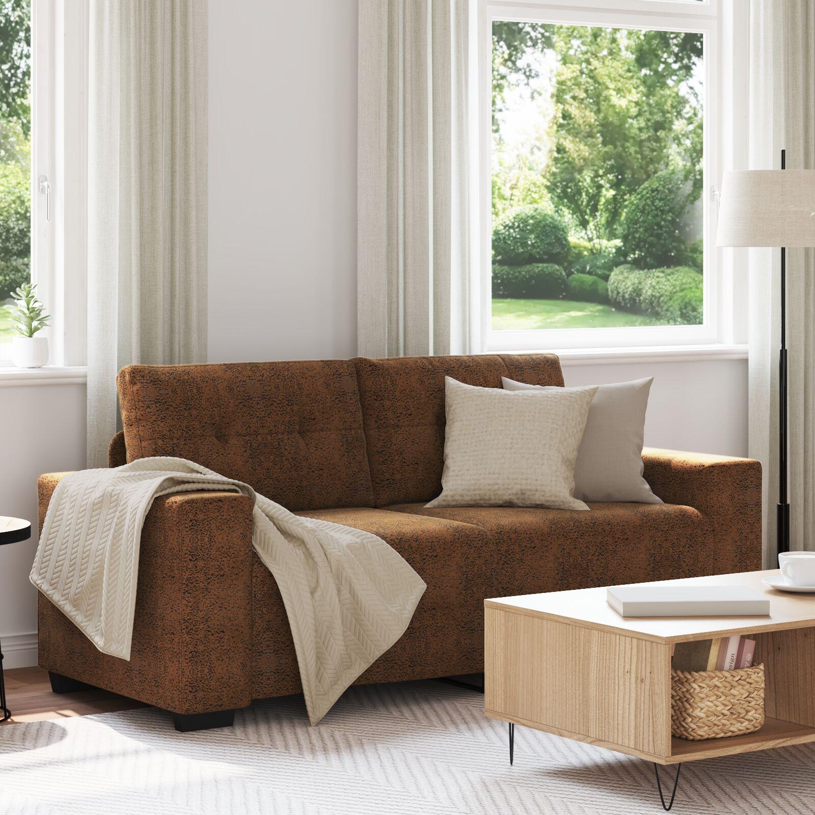 To-personers Sofa Brun 140 cm Kunstlæder